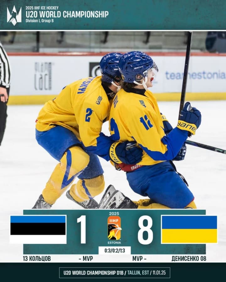 Молодіжна збірна України з хокею стартувала з розгромної перемоги над Естонією
