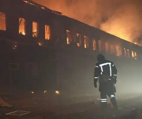 Large-scale fire in Kharkiv after an enemy arrival