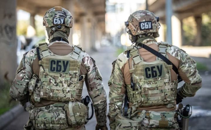 Law enforcers conduct security measures in Bucha district of Kyiv region