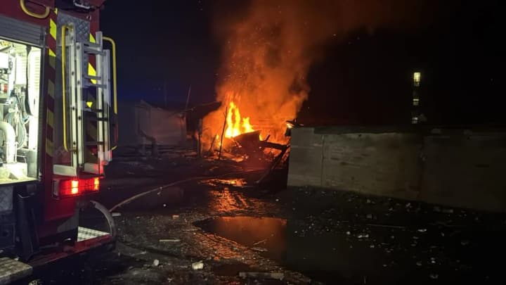 The enemy attacked Okhtyrka with drones at night: houses and shops were damaged