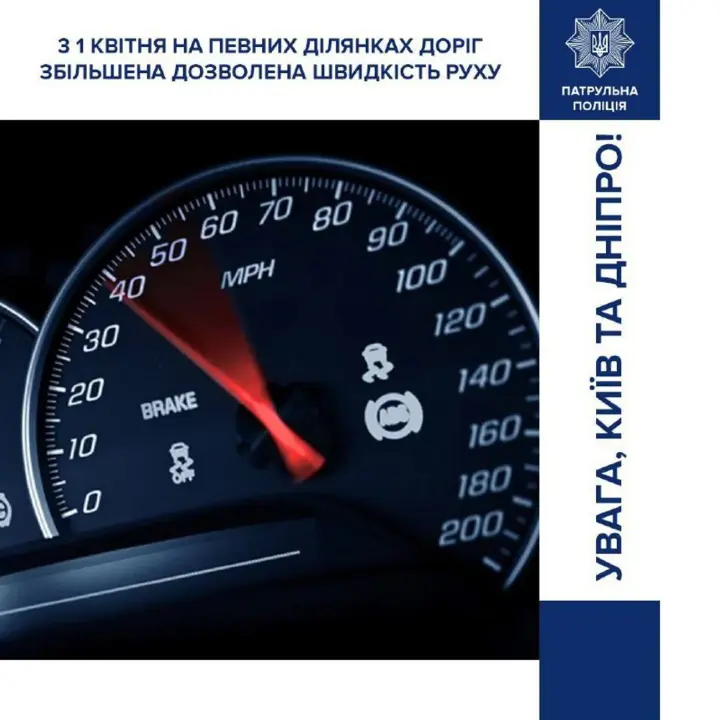 У Києві та Дніпрі з 1 квітня на деяких ділянках доріг можна буде їхати зі швидкістю 70-80 км/год: де саме