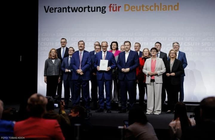 In Germany, the leaders of the new government parties signed a coalition agreement