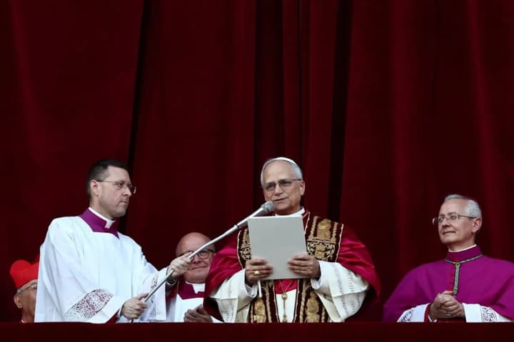 The newly elected Pope addressed the faithful with a message of peace