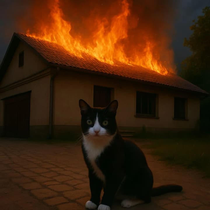 Started meowing until he woke them up: in the Lviv region, a cat saved its owners from a fire

In the village of Letnya, Drohobych district, a cat saved its owners from a fire. According to the State Emergency Service of Ukraine in the Lviv region, on June 22, at 03:18, firefighters received a message about a fire in a wooden residential building.

"When firefighters arrived at the scene, the house was engulfed in flames. It turned out that the fire was discovered by the owners, who were woken up by their cat's meowing. Thanks to this, the people managed to escape from the burning house," the statement said.

The fire was extinguished. The fire destroyed the roof of the house and damaged the walls.

The cause of the fire is being investigated.
