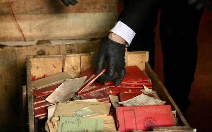 Dozens of boxes with Nazi materials found in the basement of a court in Argentina