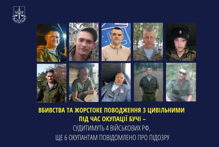 Murders of civilians during the occupation of Bucha: 4 Russian servicemen to be tried, 6 more under suspicion
