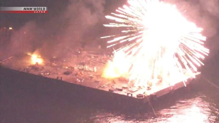 Fire breaks out at fireworks festival in Japan