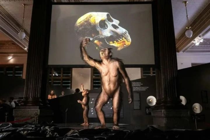 Remains of ancient human ancestor "Lucy" shown for the first time in Europe