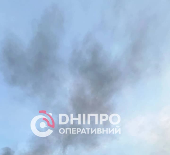 Pillars of smoke rose in Dnipro after drone attack