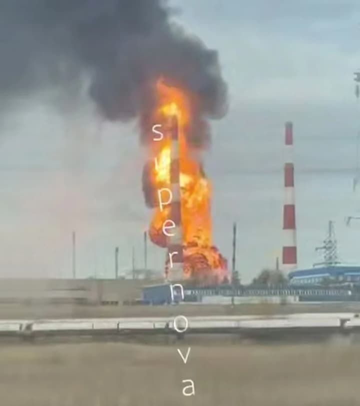Gas processing plant on fire in Russia's Orenburg