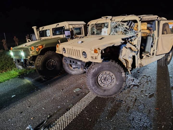 In Poland, a minivan crashed into a convoy of American military equipment, there are casualties (photo)