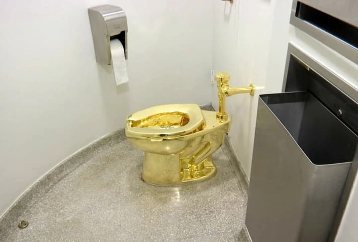 Sotheby's put a golden toilet up for auction with a starting price of $10 million