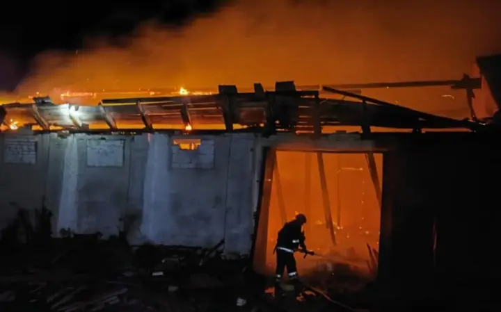 Enemy strike on Chernihiv region: 66-year-old woman wounded, hangar caught fire, administrative building, private house and car damaged