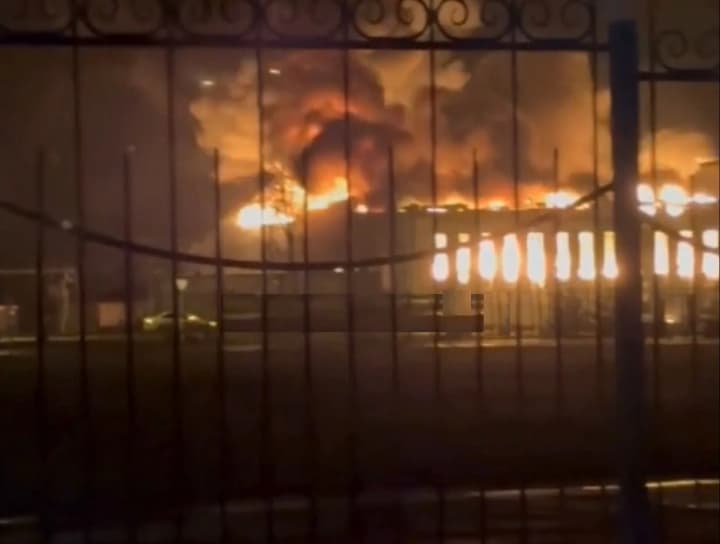 A fire broke out in a shopping center in the Belgorod region after a drone attack