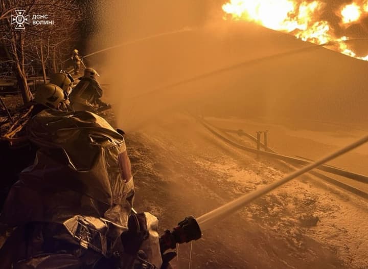 In Volyn, fires at critical infrastructure facilities were extinguished after a Russian attack: consequences shown