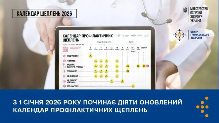 Updated Calendar of Preventive Vaccinations came into force in Ukraine