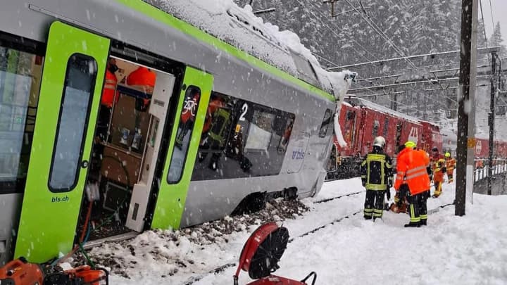 Train derails in Switzerland amid deadly Alpine avalanches