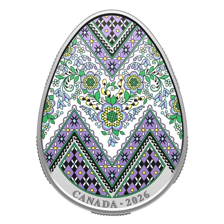 Canada releases silver coin in the shape of a Ukrainian pysanka