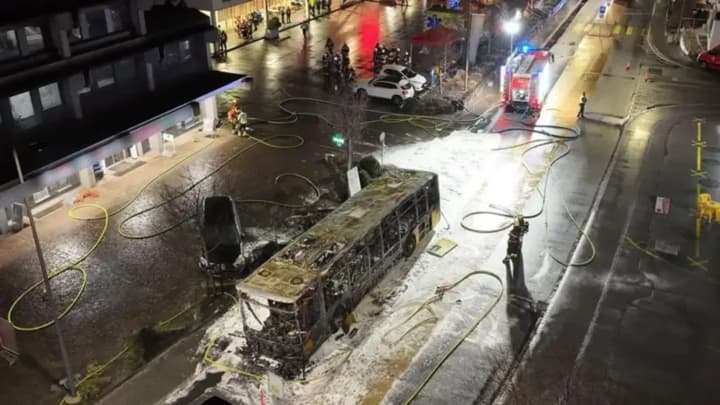 Six people died in a large bus fire in Kerzers, Switzerland