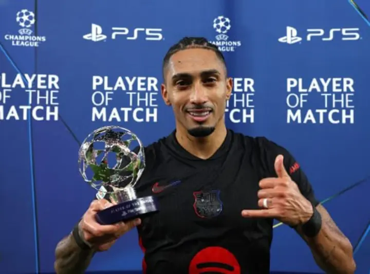 Raphinha named Champions League Player of the Week, Kane scored goal of the day