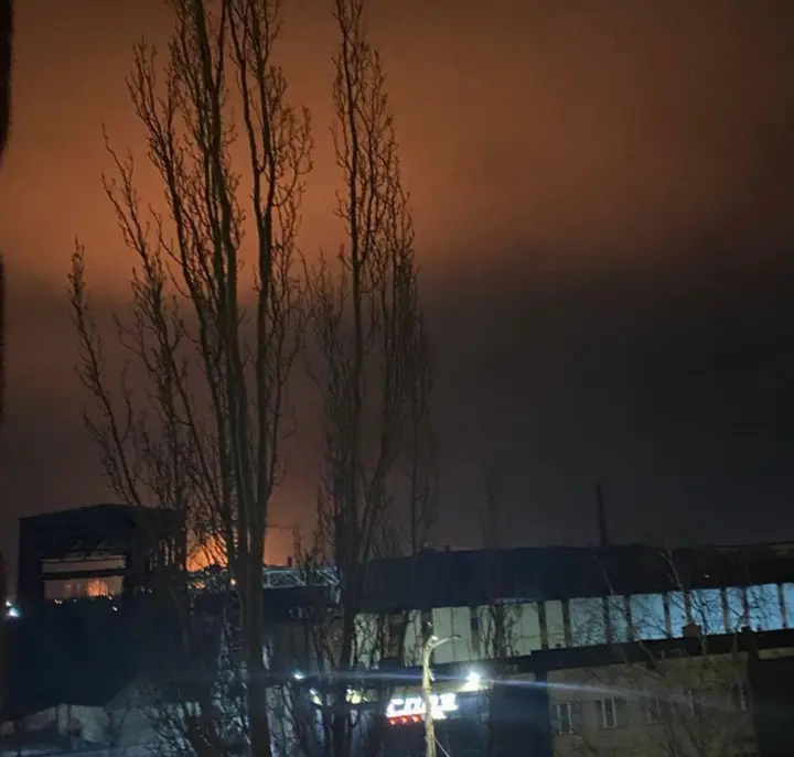 In Russia's Tolyatti, after a night drone attack, a fire broke out near two chemical plants