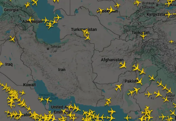 Media report flight cancellations in western regions of Iran