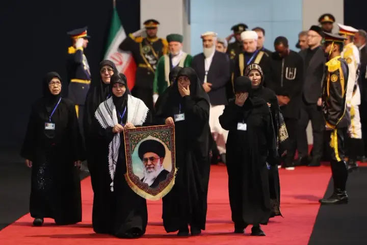 In Iran, seven-day state funeral ceremonies for Ayatollah Khamenei have begun, with delegations from over 100 countries participating.