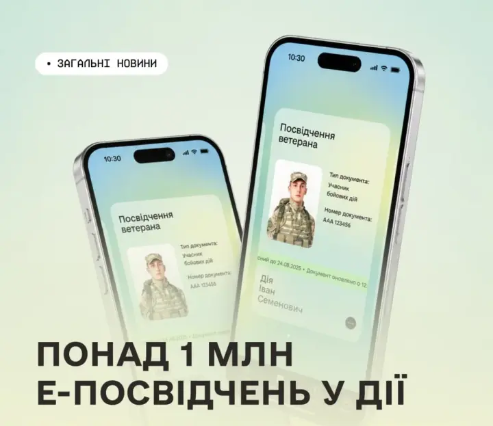 1 million Ukrainian defenders have received the electronic veteran certificate in Diia