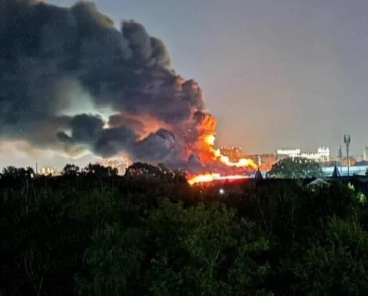 Krasnodar officials reported that a warehouse building covering 9,000 square meters had been hit