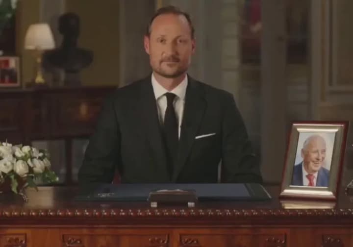 Norway's new King Haakon VIII delivered his first speech after his father's death