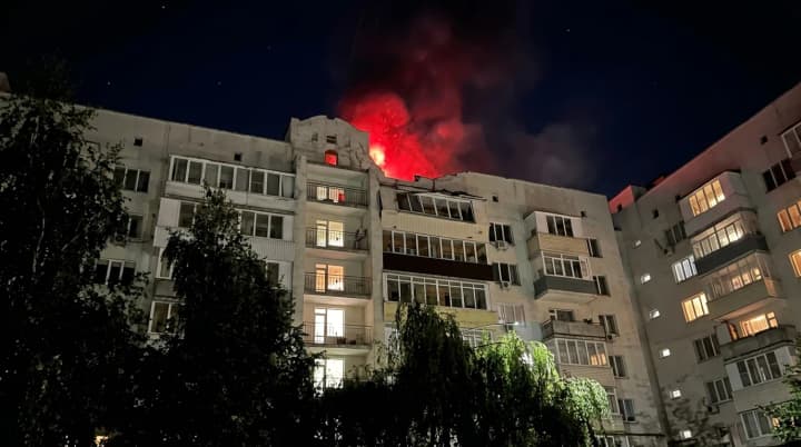 Russia attacked a high-rise building in Boryspil — a fire broke out there, and two women were hospitalized