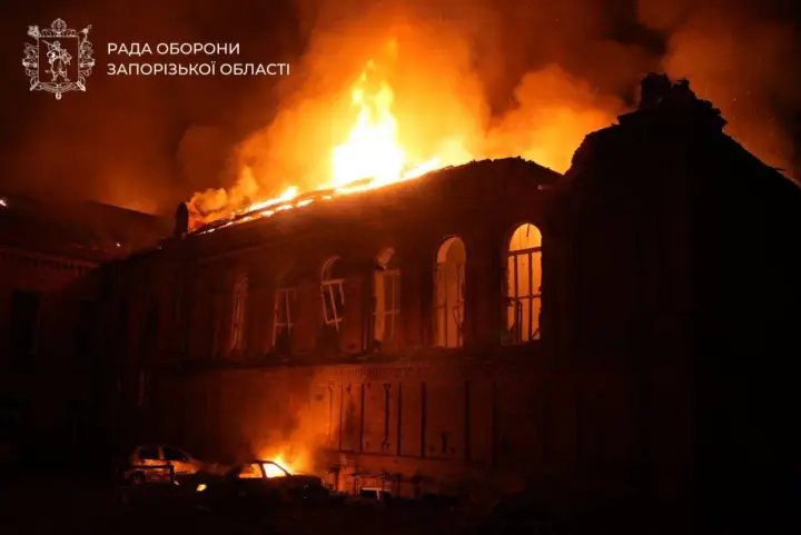 In Zaporizhzhia, high-rise buildings, a university and a shopping mall were damaged in a UAV attack; one person was injured