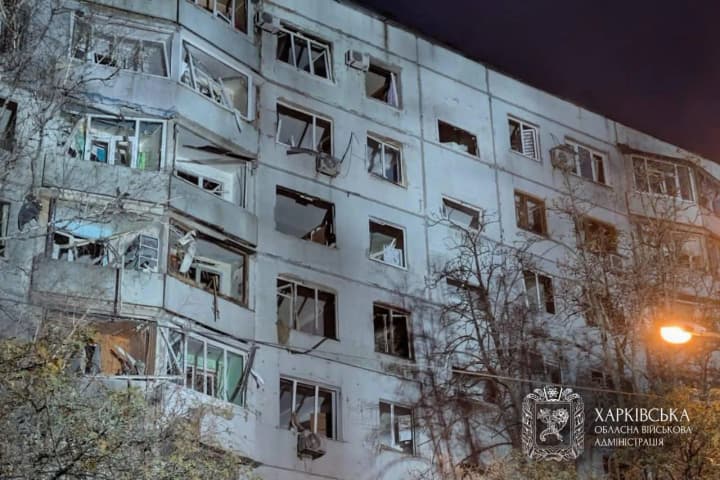Russia struck a high-rise building in Kharkiv with a guided aerial bomb; 8 children were among the 20 injured