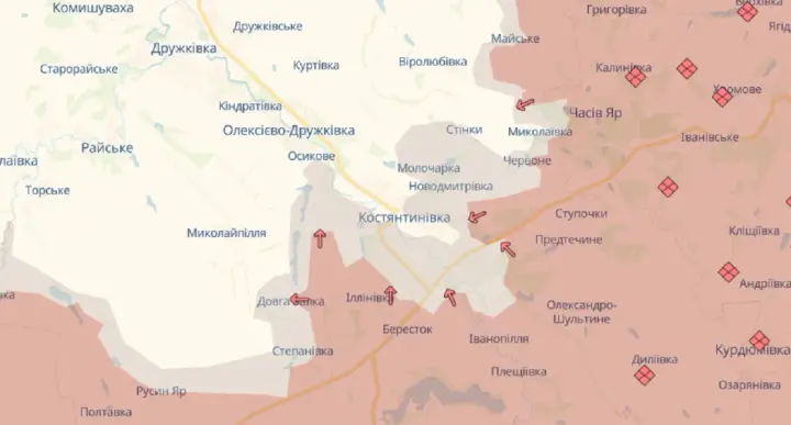 российские войска продвинулись возле Константиновки и Воздвиженки — DeepState