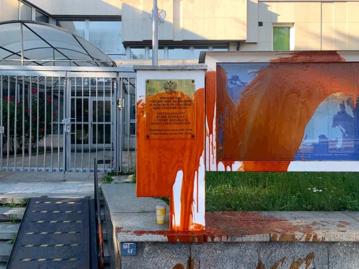 russian-embassy-in-prague-doused-with-red-liquid-amid-missile-strikes-on-ukraine