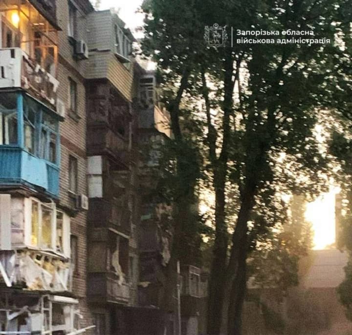 at-least-seven-drones-were-directed-a-kindergarten-and-a-residential-building-were-damaged-in-zaporizhzhia