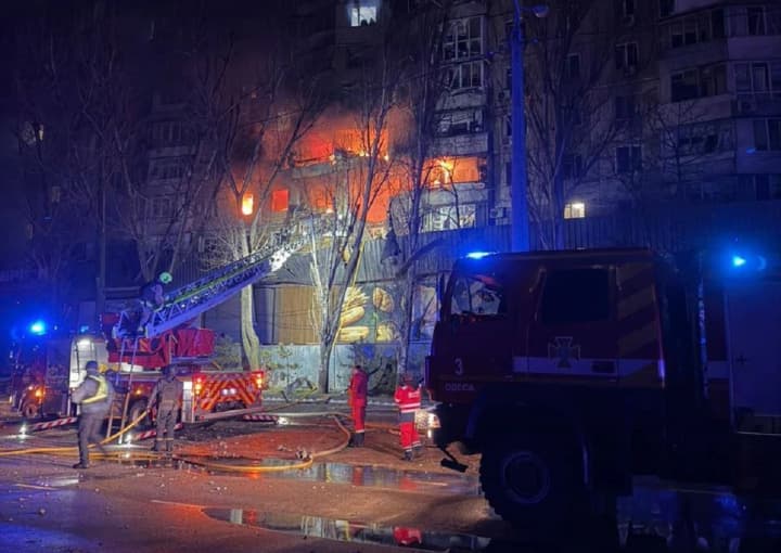 attack-on-odesa-on-january-27-three-wounded-part-of-a-building-destroyed