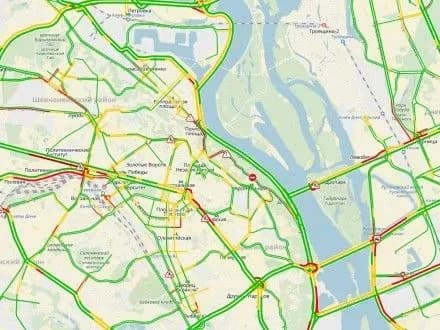 Затори у Києві сягнули шести балів