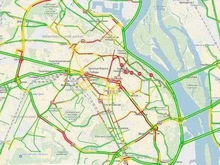 Затори у Києві сягнули шести балів