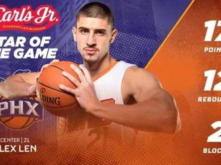 А.Лень стал самым результативным игроком "Финикса" в матче с БК "Орландо"