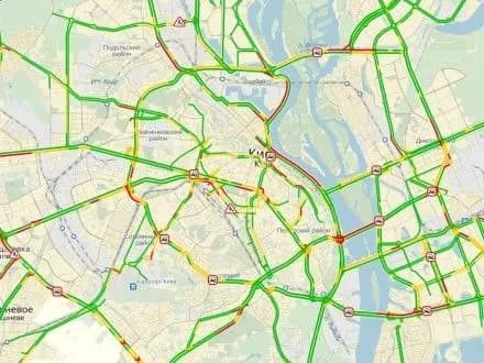 Затори у Києві сягнули п’яти балів