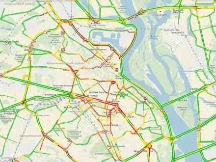 Затори в столиці сягнули семи балів