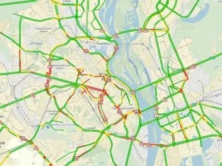 Затори у Києві сягнули семи балів