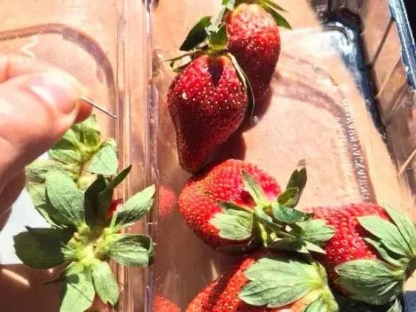 Швейные иглы в клубнике: полиция Австралии задержала преступника