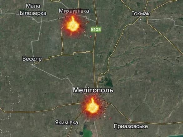 У Мелітополі та Михайлівці пролунали потужні вибухи