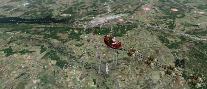 Santa's sleigh spotted in the sky over Ukraine