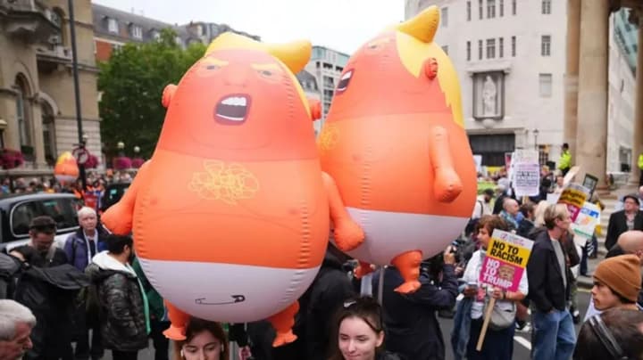 Massive protest against Trump gathered in central London