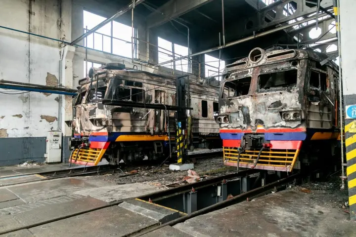 Russian strike on Fastiv on the night of December 6: 27 suburban train cars destroyed, damages amount to UAH 300 million