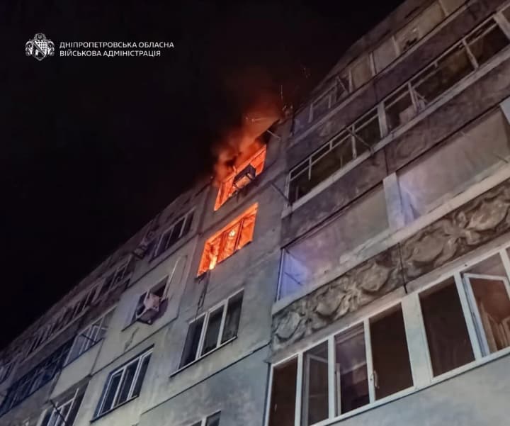 Russians attacked Pavlohrad, a fire broke out in a high-rise building