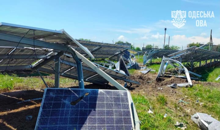 Russian missile strike on southern Odesa region destroyed solar panels, casualties reported